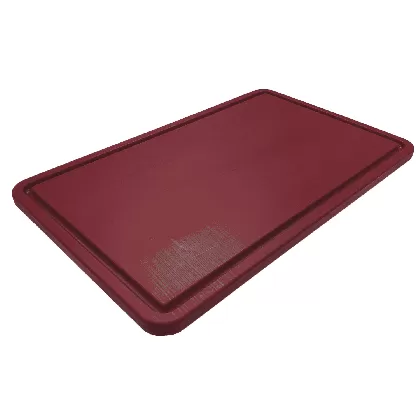 Schneidebrett GN 1/1 H2cm rot mit Saftrille