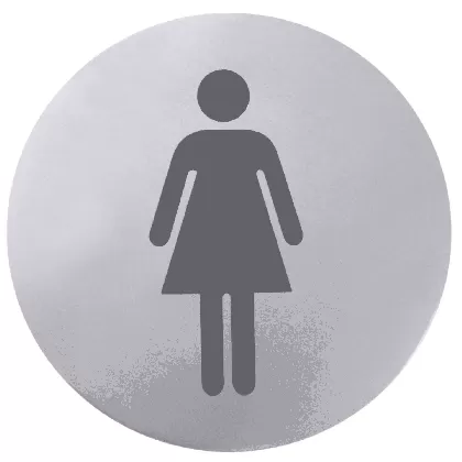 Türsymbol Dame seidenmatt poliert selbstklebend 7.5cm