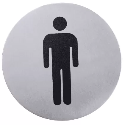 Türsymbol Herr seidenmatt poliert selbstklebend 7.5cm