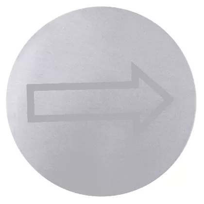 Türsymbol Richtungspfeill seidenmatt poli. selbstkleb. 7.5cm