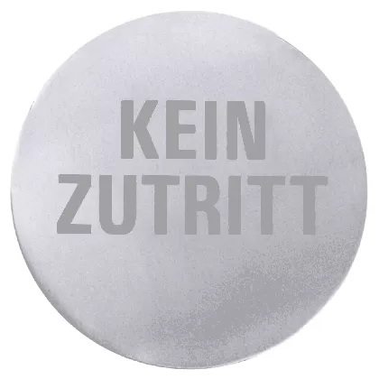 Türsymbol Kein Zutritt seidenmatt poliert selbstkleb. 7.5cm