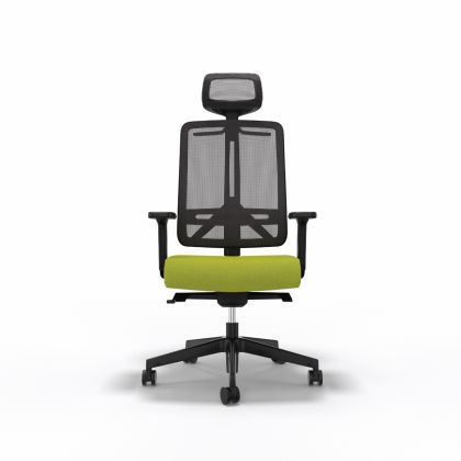 Bürostuhl "Flexi" mit Nackenstütze, Schwarz & Grün