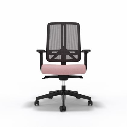 Bürostuhl "Flexi" ohne Nackenstütze, Schwarz & Pink