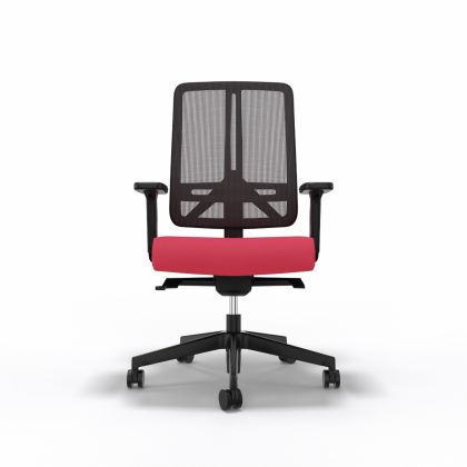 Bürostuhl "Flexi" ohne Nackenstütze, Schwarz & Rot
