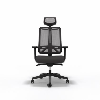 Bürostuhl "Flexi" mit Nackenstütze, Schwarz