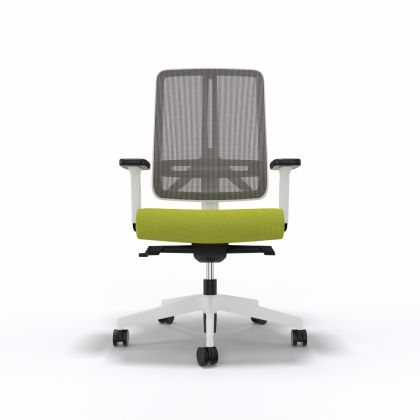 Bürostuhl "Flexi" ohne Nackenstütze, Weiss & Grün