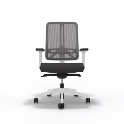 Bürostuhl "Flexi" ohne Nackenstütze, Weiss & Schwarz
