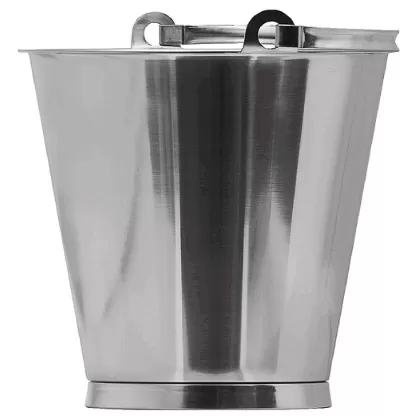 Eimer mit Bodenreif 12lt graduiert Edelstahl D31cm H29cm