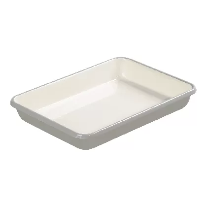Emaille Brat- und Auflaufform klein, 28x21x5.5cm, grau