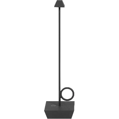 Broggi Bugia Lampe wiederaufladbar, grau 8x8cm H32cm