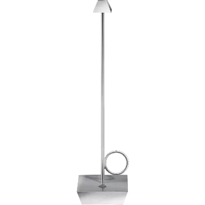 Broggi Bugia Lampe wiederaufladbar, verchromt 8x8cm H32cm