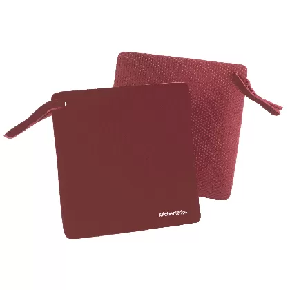Topflappen rot 2 Stk. schwarz 18cm