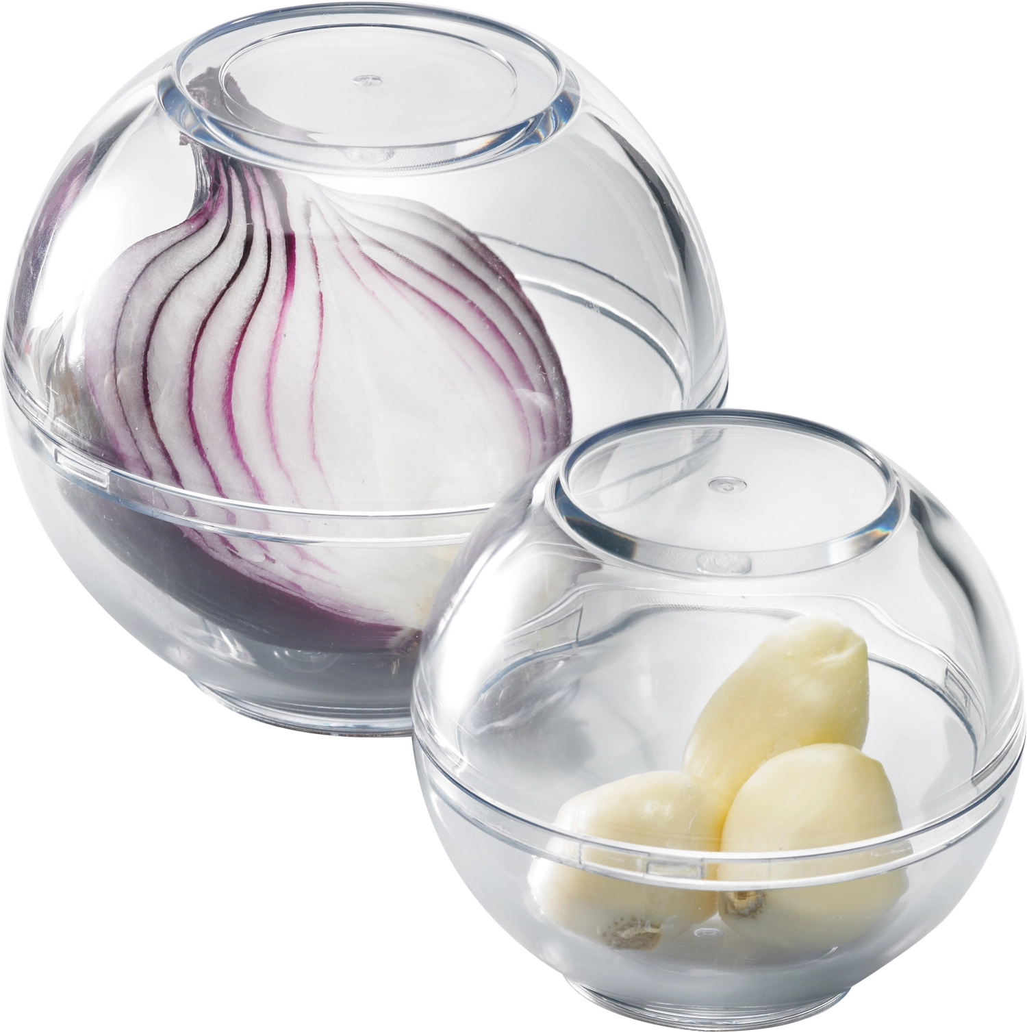 2-tlg. Set Frischhaltekugeln D9cm, H8.5cm, D7cm, H6.5cm