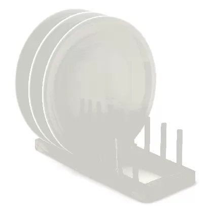 Gummibaum Tellerständer für 6 Teller, 30x12x9 cm