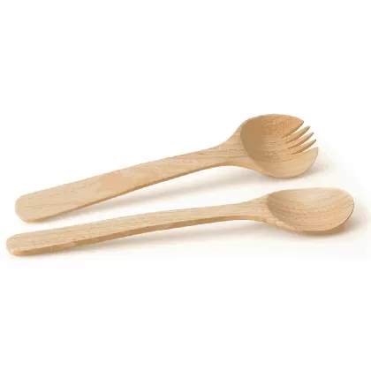 Gummibaum Salatbesteck 31 cm