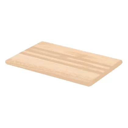 Gummibaum Schneidebrett m. Streifen aus Akazie 30x19 cm