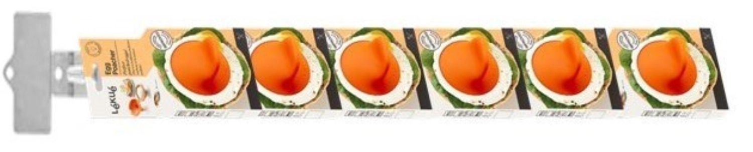 6er Set Eier Pochierer 11x4.5x7cm Silikon orange