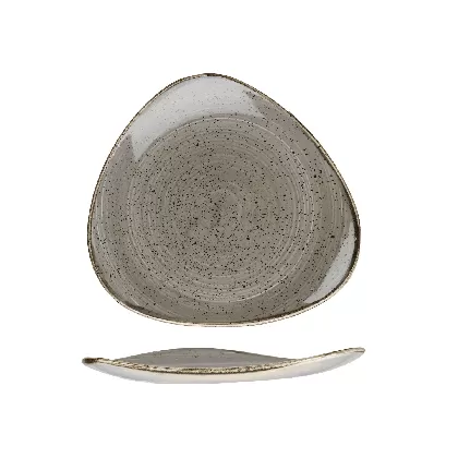 Stonecast Peppercorn Grey Triangel Teller flach 19.2cm