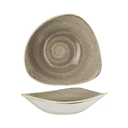 Stonecast Peppercorn Grey Triangel Teller tief 18.5cm