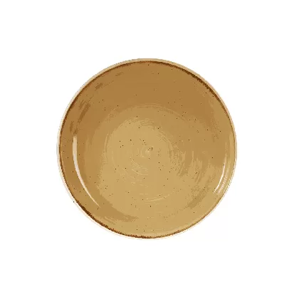 Stonecast Mustard Yellow Coupe Teller tief 24.8cm