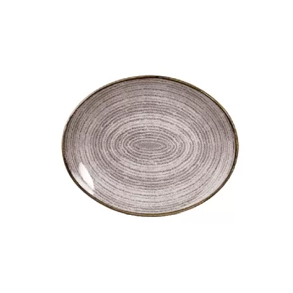S.P. Homespun Stone Grey Teller oval coupe 27x22.9cm