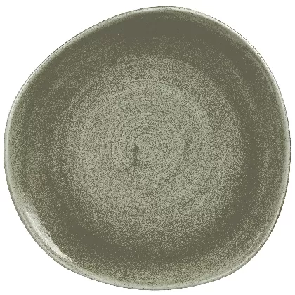Stonecast Patina Burnished Green Organic Teller flach 28.6cm