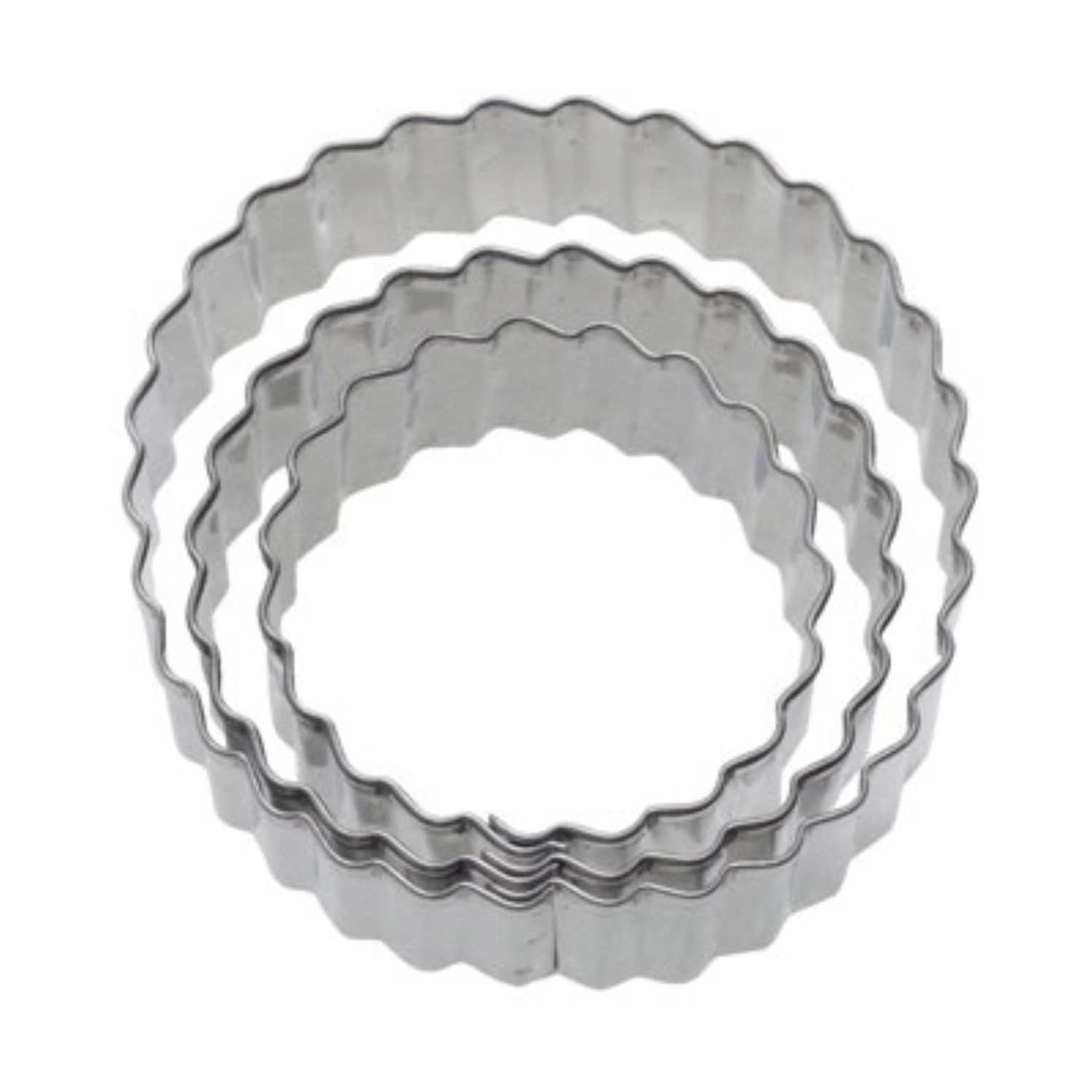 3 Stk. Terrassen-Ausstechformen Ring gewellt, D4,5,6cm