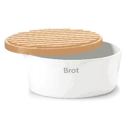Keramik Brottopf mit Holzdeckel, 27x20x13.5 cm