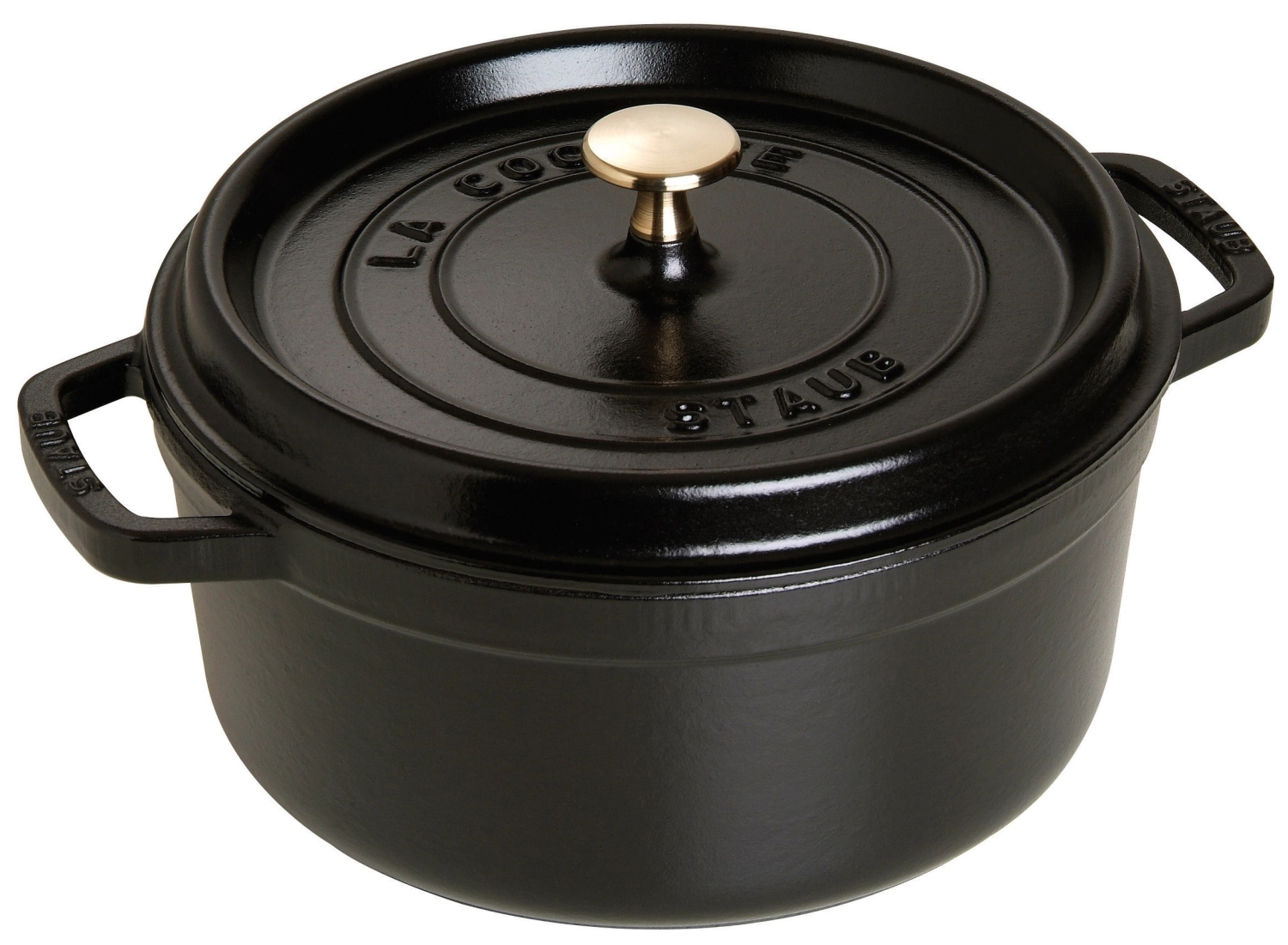 Cocotte 22cm, rund, Schwarz, Gusseisen 2.6l