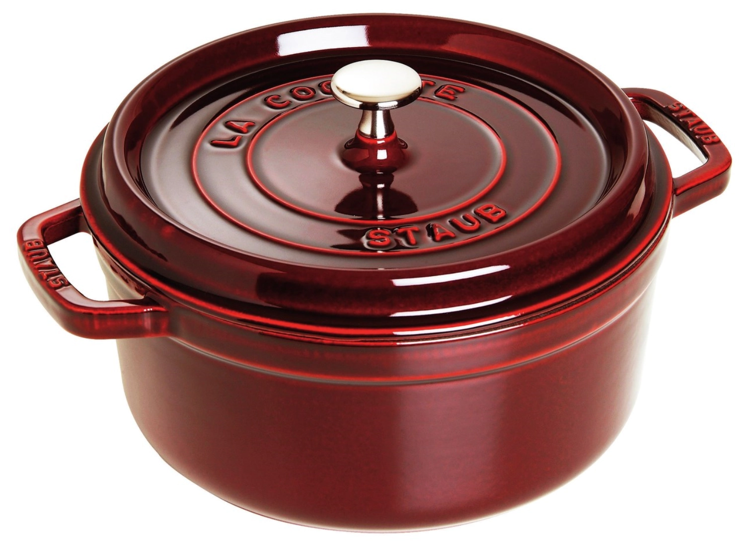 Cocotte 24cm, rund, Grenadine-Rot, Gusseisen 3.7l
