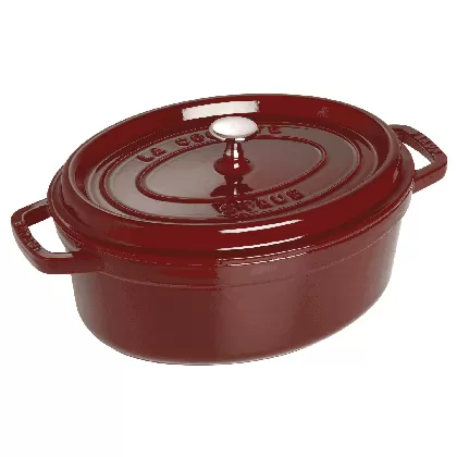 Cocotte 31cm, oval, Grenadine-Rot, Gusseisen 5.5l