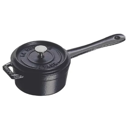 Saucenpfännchen m. Deckel mini schwarz 0.25lt., 10cm