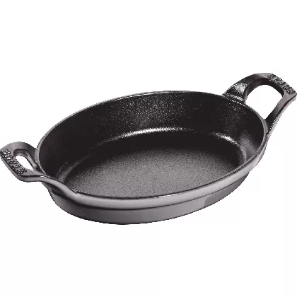Auflaufform 21cm, oval, Graphit-Grau, Gusseisen