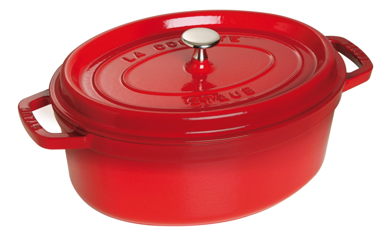 Cocotte 31cm, oval, Kirsch-Rot, Gusseisen 5.5l