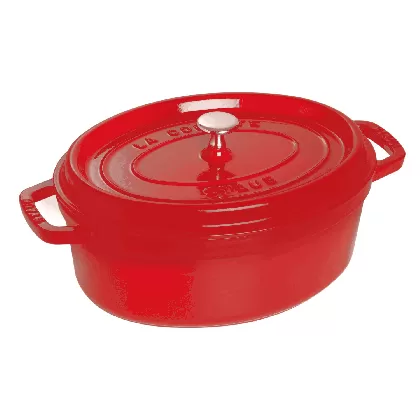 Cocotte 33cm, oval, Kirsch-Rot, Gusseisen 6.7l