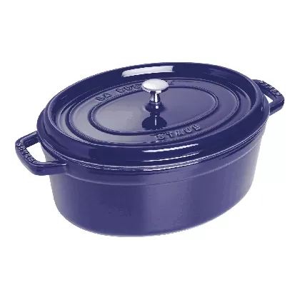 Cocotte 31cm, oval, Dunkelblau, Gusseisen 5.5l