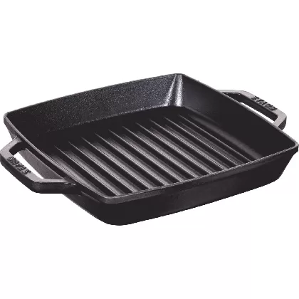Grillpfanne 23cm, Schwarz, Gusseisen