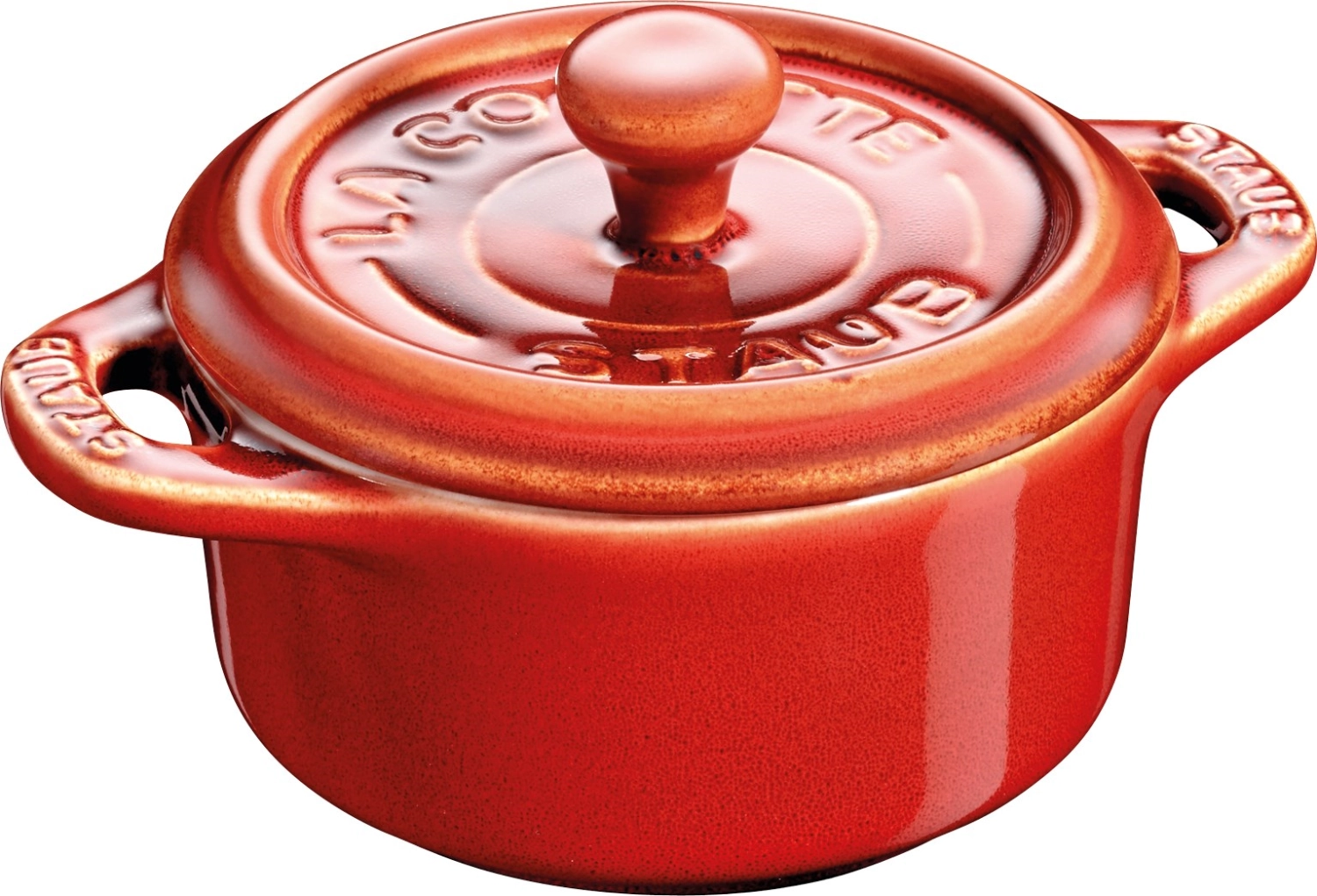 Mini Cocotte 10cm, rund, Antik-Kupfer, Keramik 0.2l