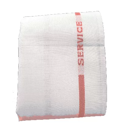 Servicetuch "SERVICE" 50x65cm weiss-rot
