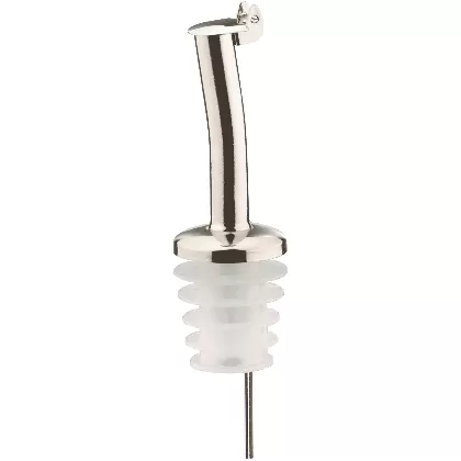 Ausgiesser Inox mit Silikonkorken u. Metallkäppchen