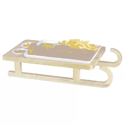 Hot Stone Set Schlitten, 49x26.5x12.5cm