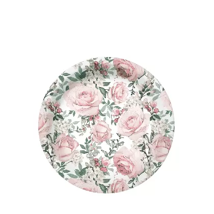 Pappteller 8x Rosen, 18x18cm