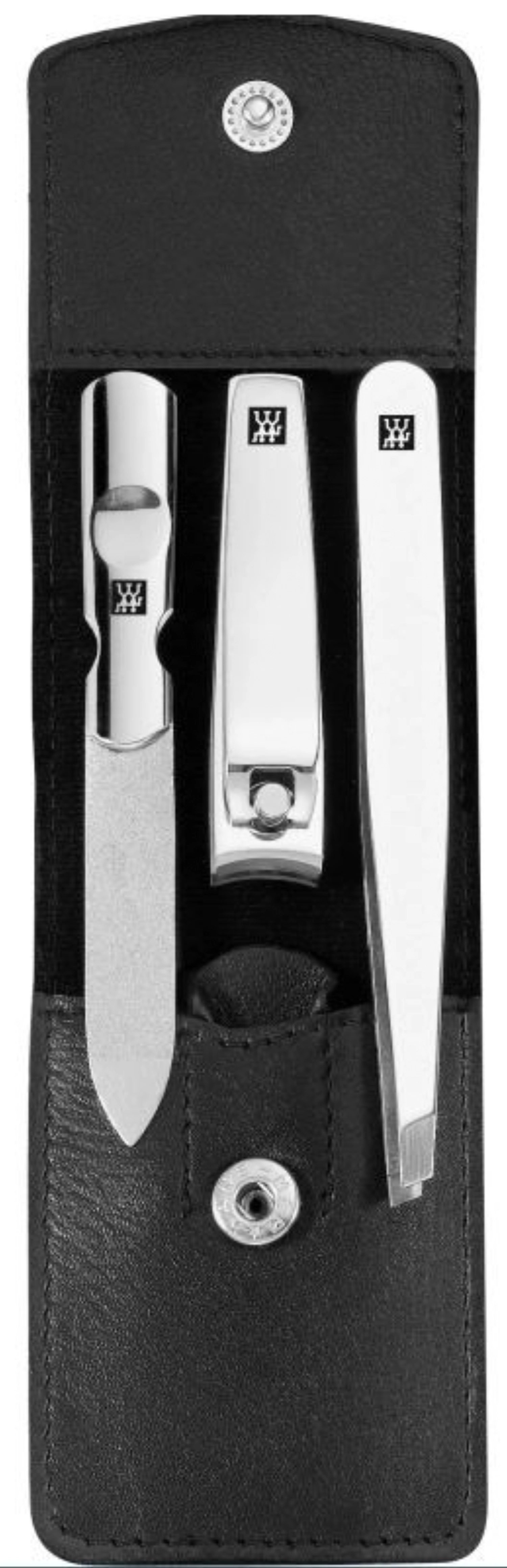 Taschen-Etui, Rindleder, schwarz, 3-tlg.