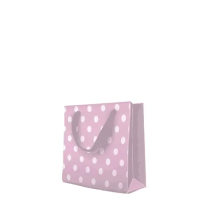 Geschenktüte rosa/weiss m. Punkten 17x6x17cm