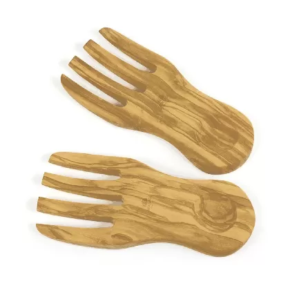 Salat-Spaghettischöpfer Olivenholz 2er Set