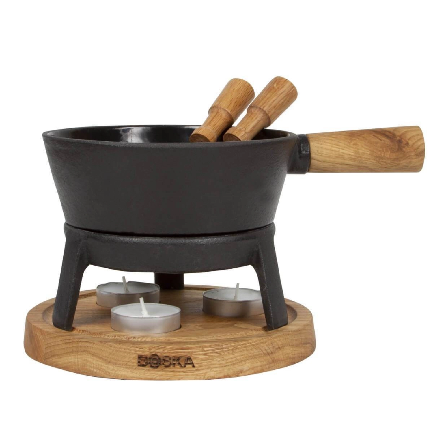 Fondueset Pro S Europäisches Eichenholz Gusseisen 0.7lt