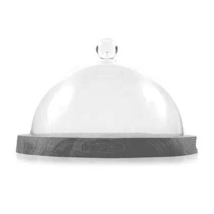Servierbrett Eiche mit Glocke 26x25x16cm
