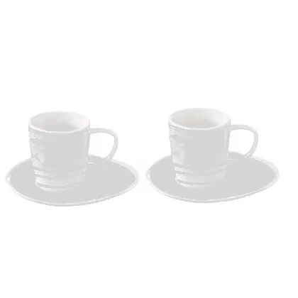 2er Set Bord de Mer Kaffeetasse und Untertasse, 120ml