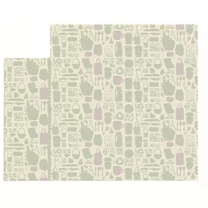 2er Set Bienenwachstuch Zero Waste, 25x28cm/33x35.5cm