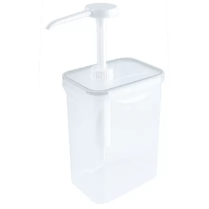 Dispenser m. 30ml Pumpe, eckig PP, 13x9x29 cm - 1.5l